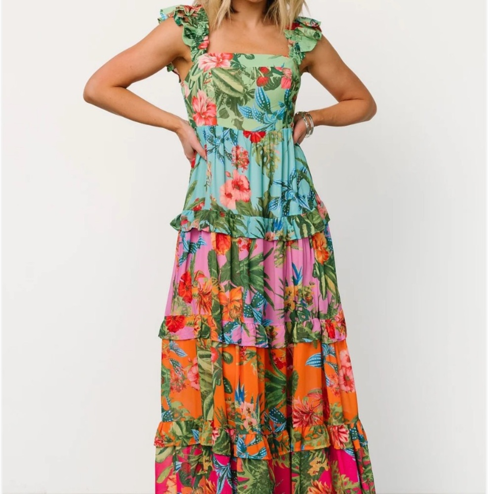 Baltic Born Sundara Floral Multicolor Tiered Maxi Dress